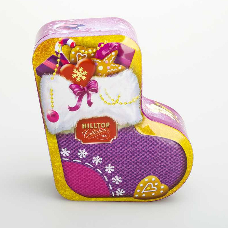 Cutie de tablă personalizată Xmas Sock Shape DR0678A-01 144x132x55